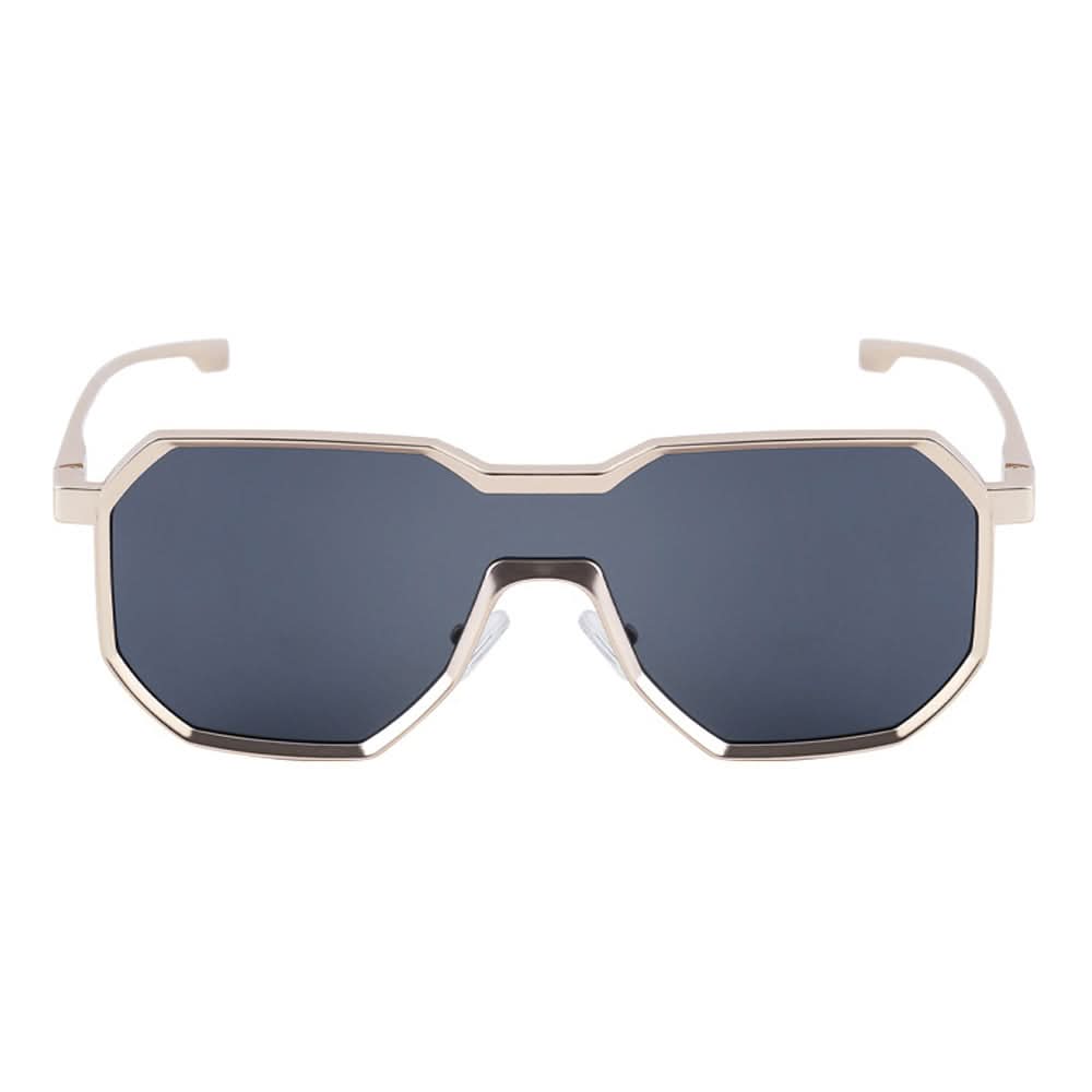 Punk style one piece large frame polygonal trendy sunglasses