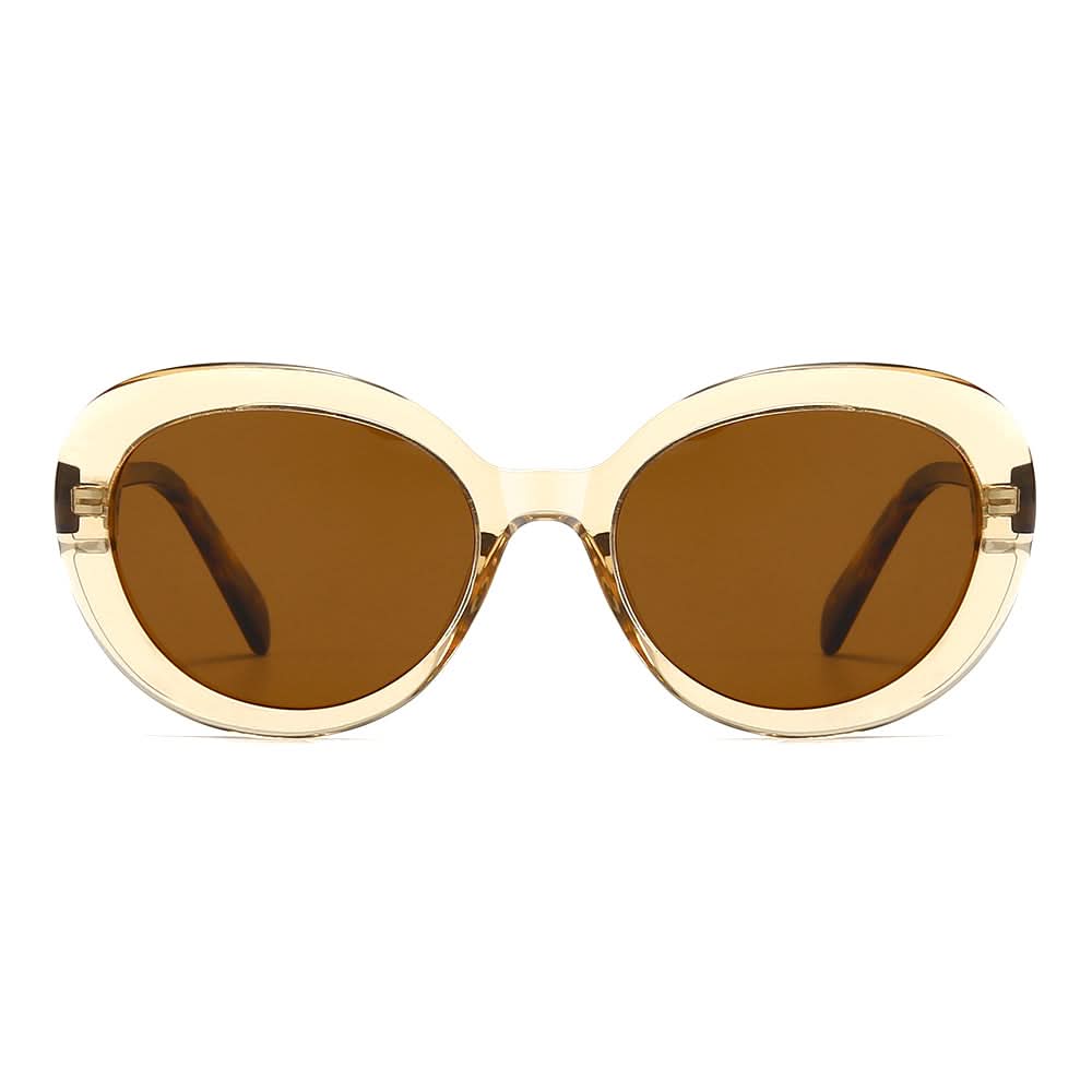 Round Retro Cat-Eye Tinted Sunglasses