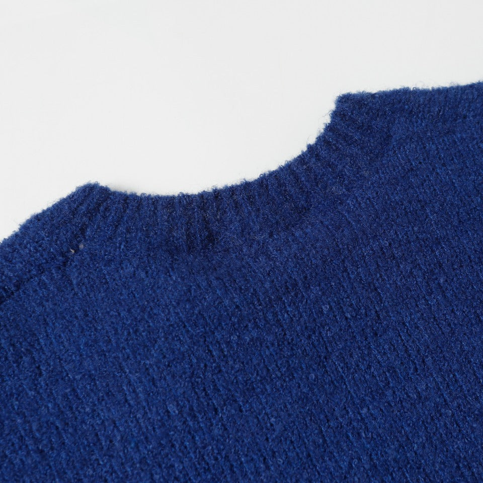 Retro atmosphere round neck autumn and winter loose and lazy feeling thick unisex sweater M812-Blue