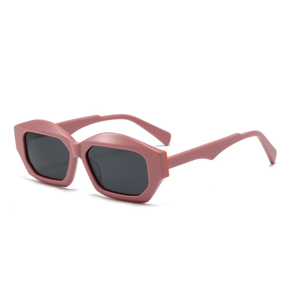 Vintage patchwork acetate polygonal cat-eye sunglasses