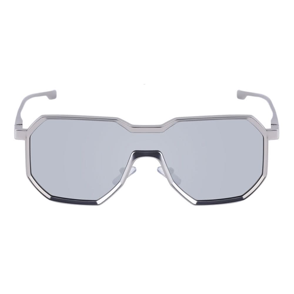 Punk style one piece large frame polygonal trendy sunglasses