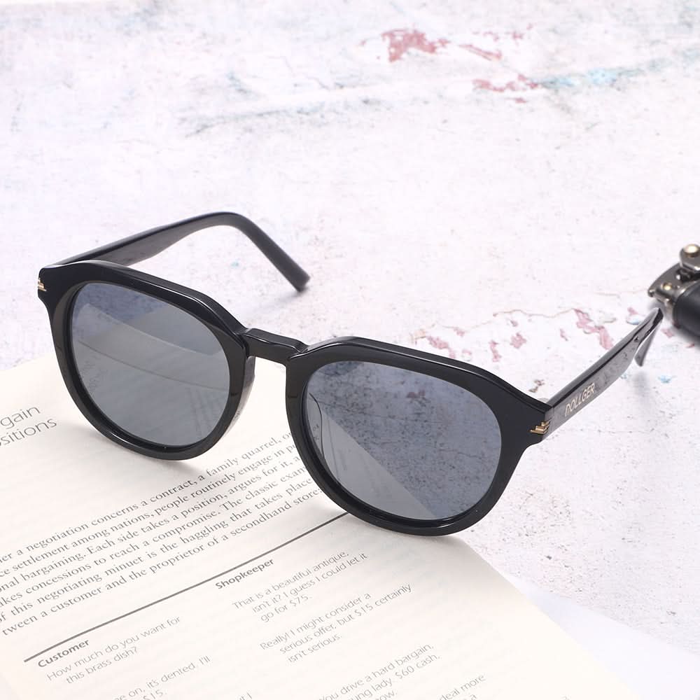 Dollger Black Retro-Vintage Round Tinted Sunglasses