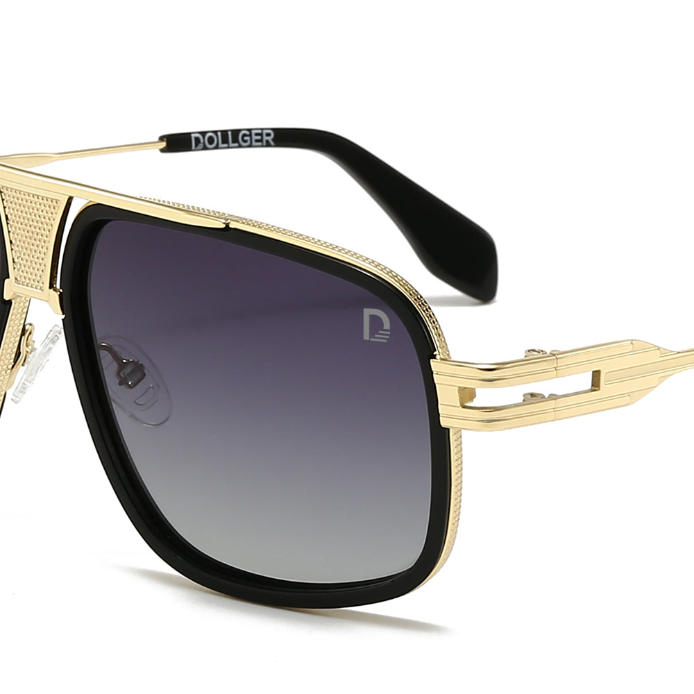 Dollger Aviator Square Black Grey Sunglasses