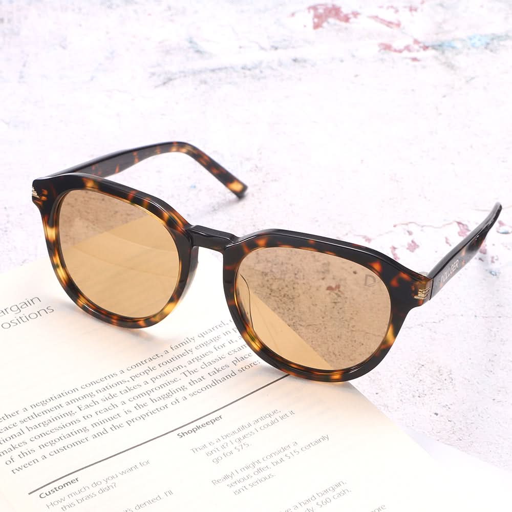 Dollger Black Retro-Vintage Round Tinted Sunglasses