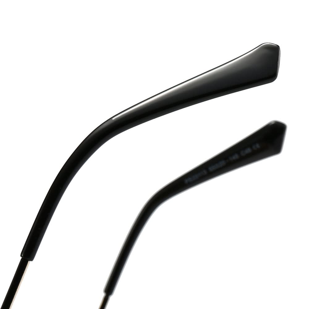 Dollger Semi-Rimless Oval Black Frame Sunglasses