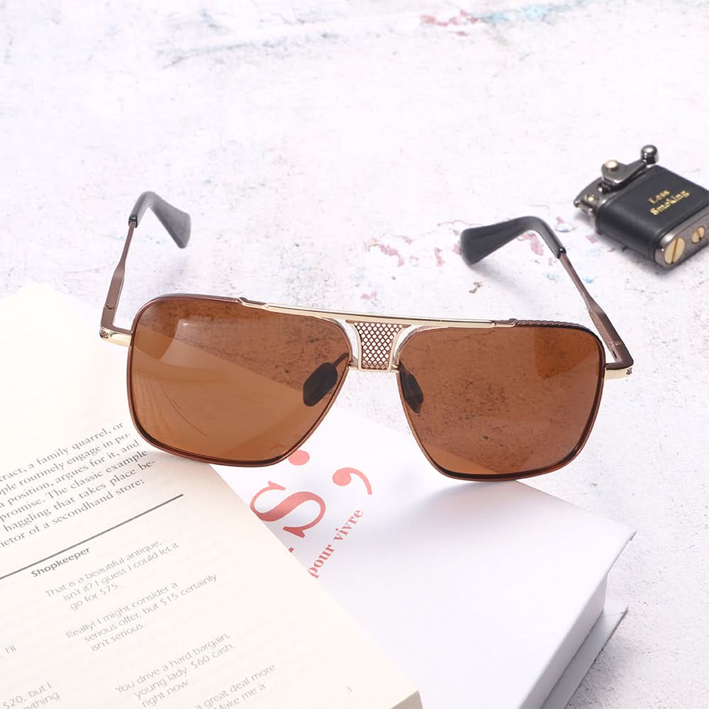 Dollger Square Aviator Metal Sunglasses