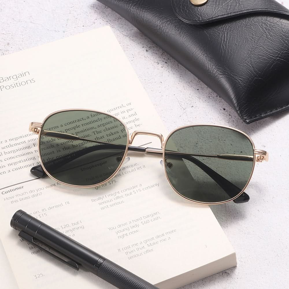 Dollger Rose Gold Retro-Vintage Round Tinted Sunglasses