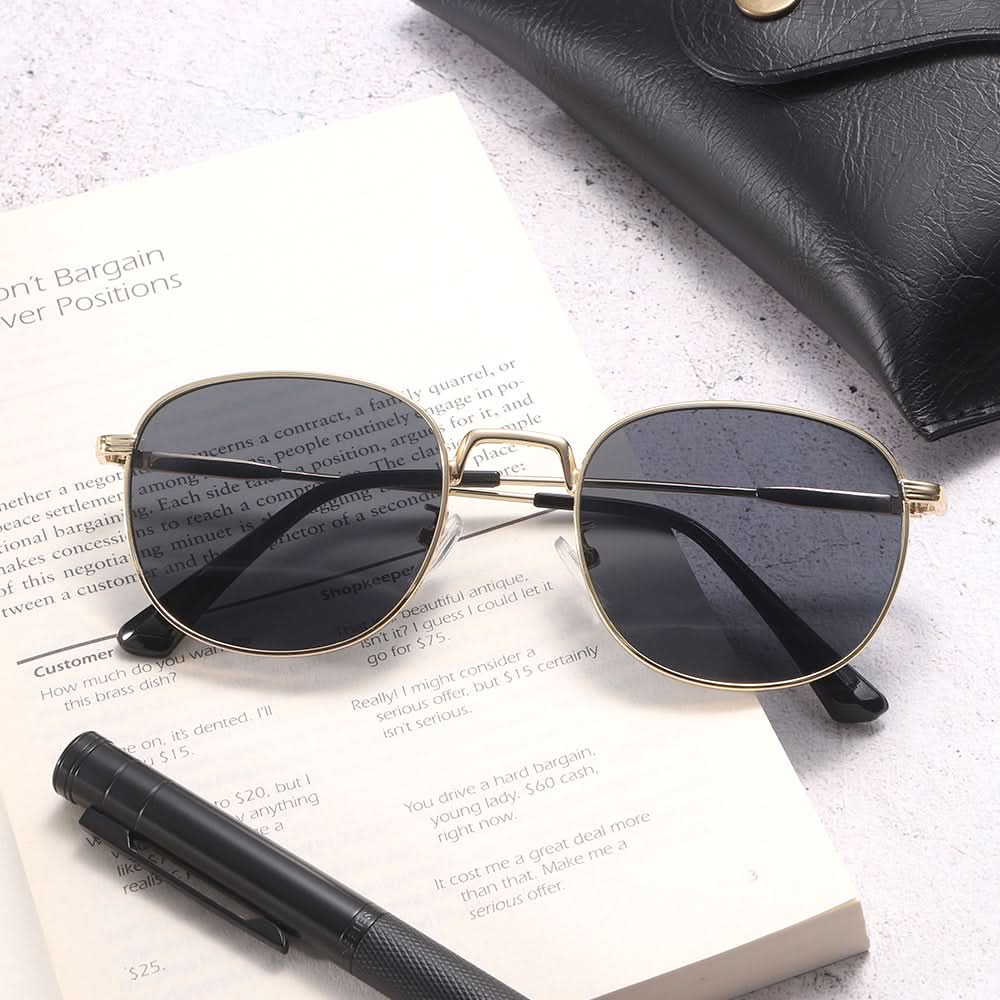 Dollger Rose Gold Retro-Vintage Round Tinted Sunglasses