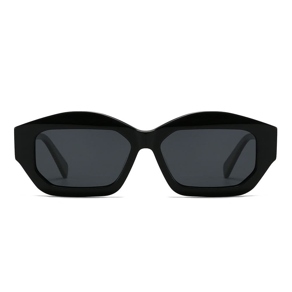 Vintage patchwork acetate polygonal cat-eye sunglasses