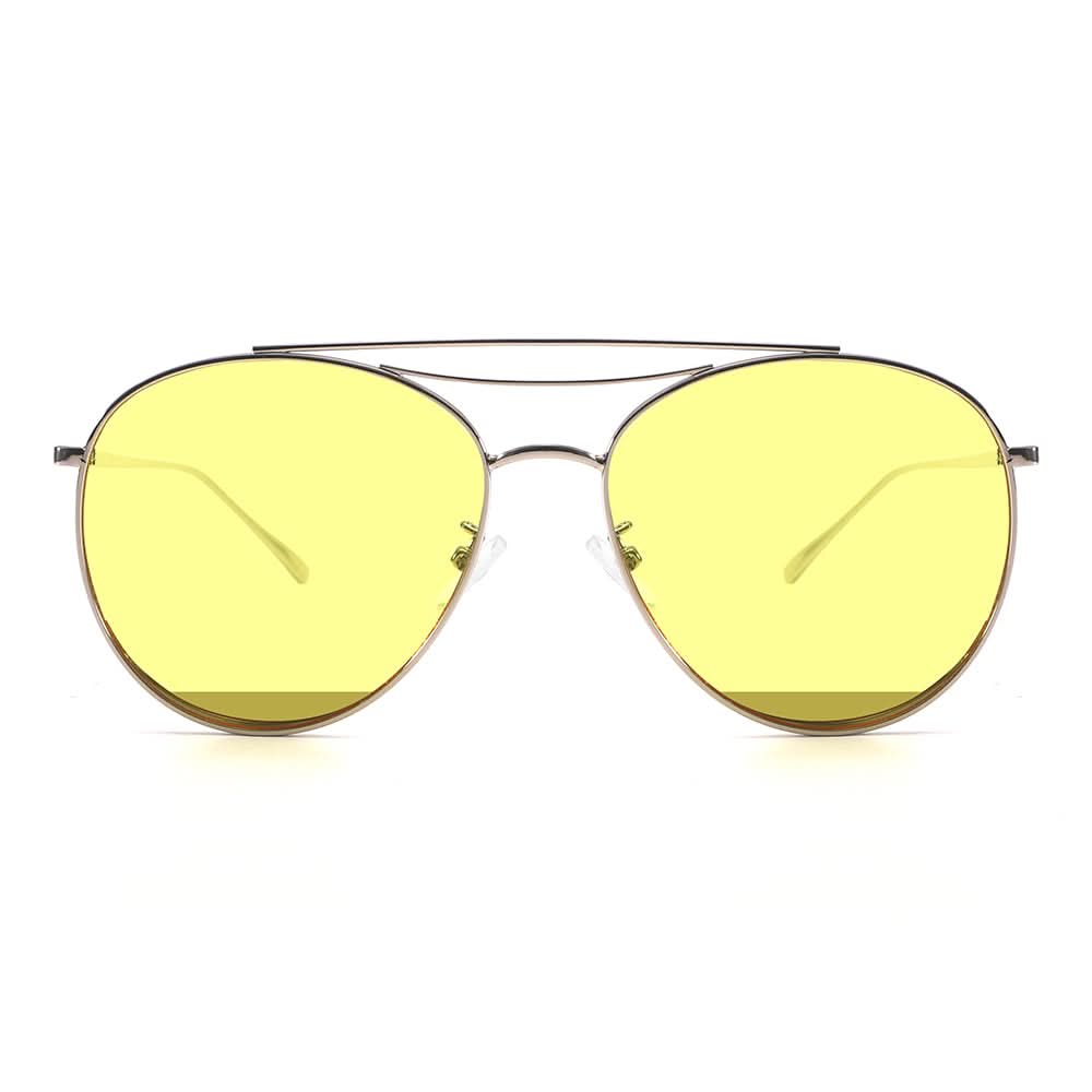 Dollger Polished Silver Aviator Sunglasses