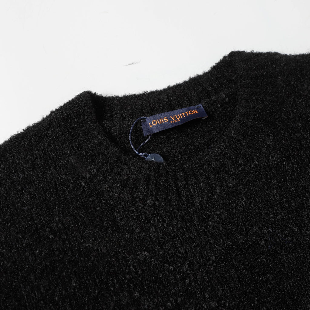 Retro atmosphere round neck autumn and winter loose and lazy feeling thick unisex sweater M813-Black