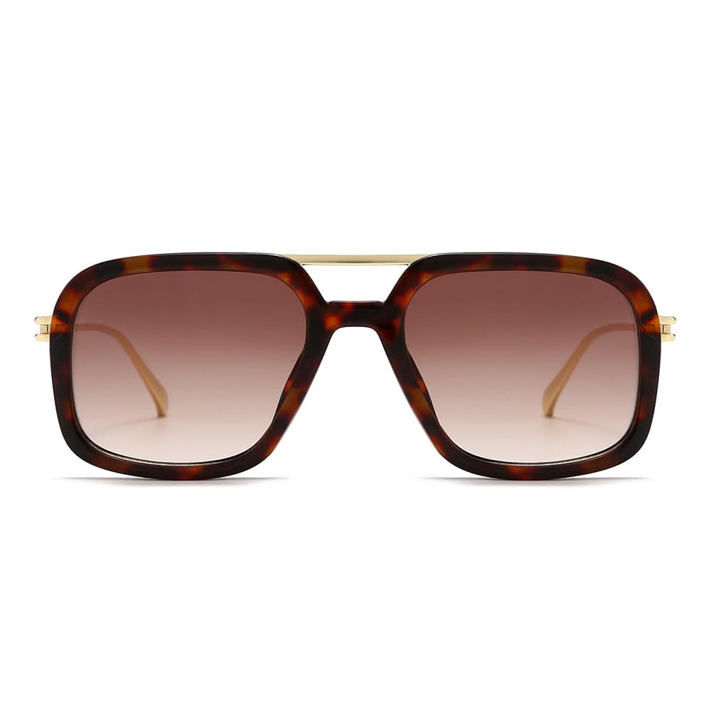 Dollger Oversized Square Aviator Tinted Sunglasses