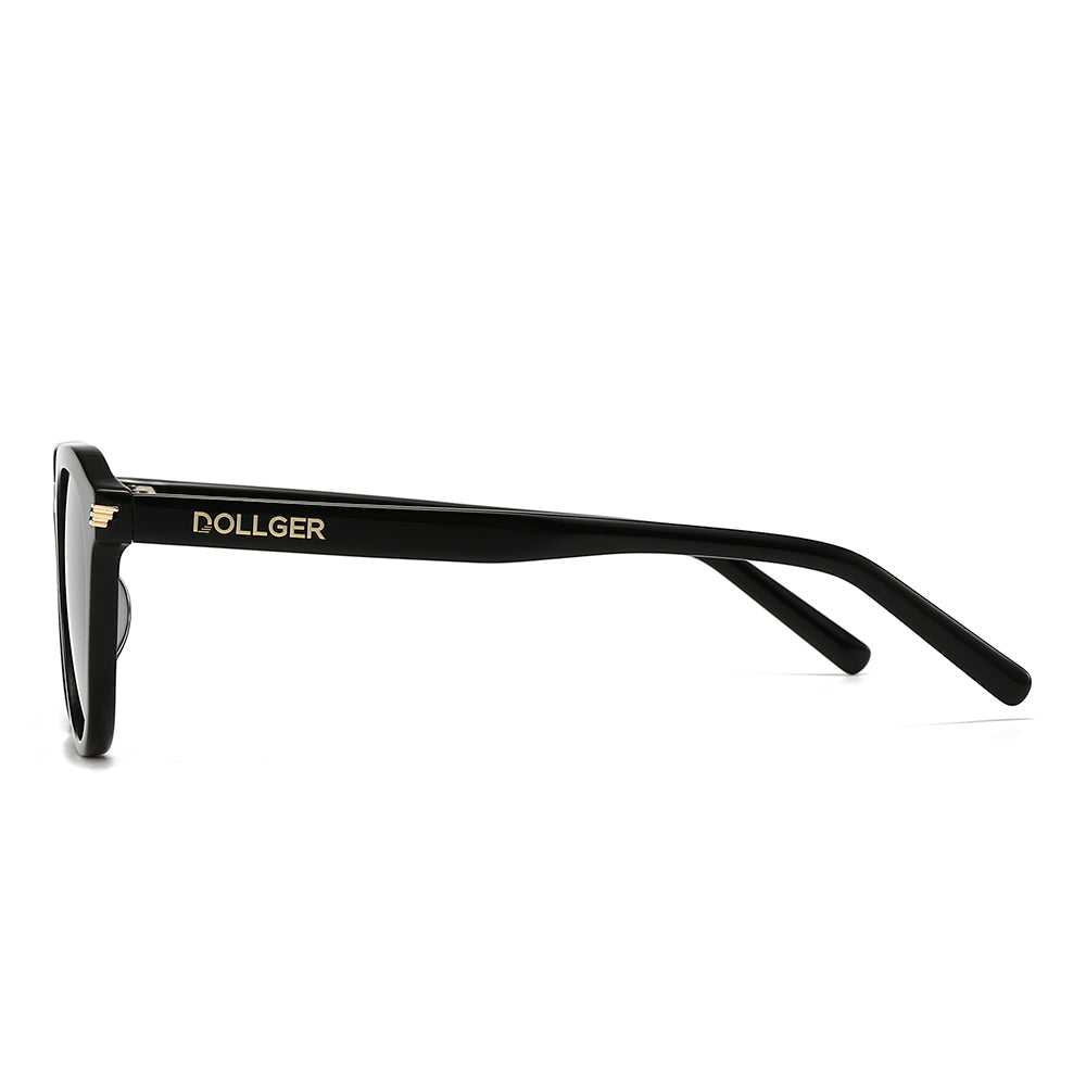 Dollger Black Retro-Vintage Round Tinted Sunglasses