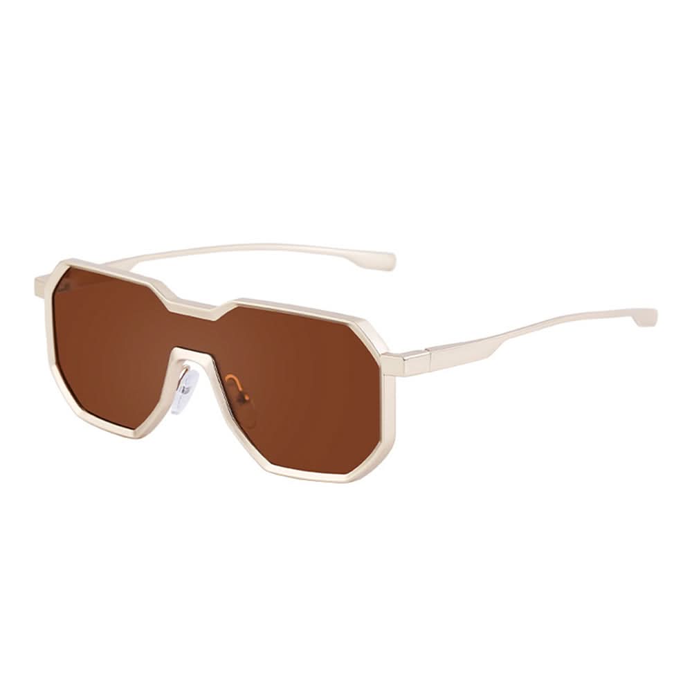 Punk style one piece large frame polygonal trendy sunglasses