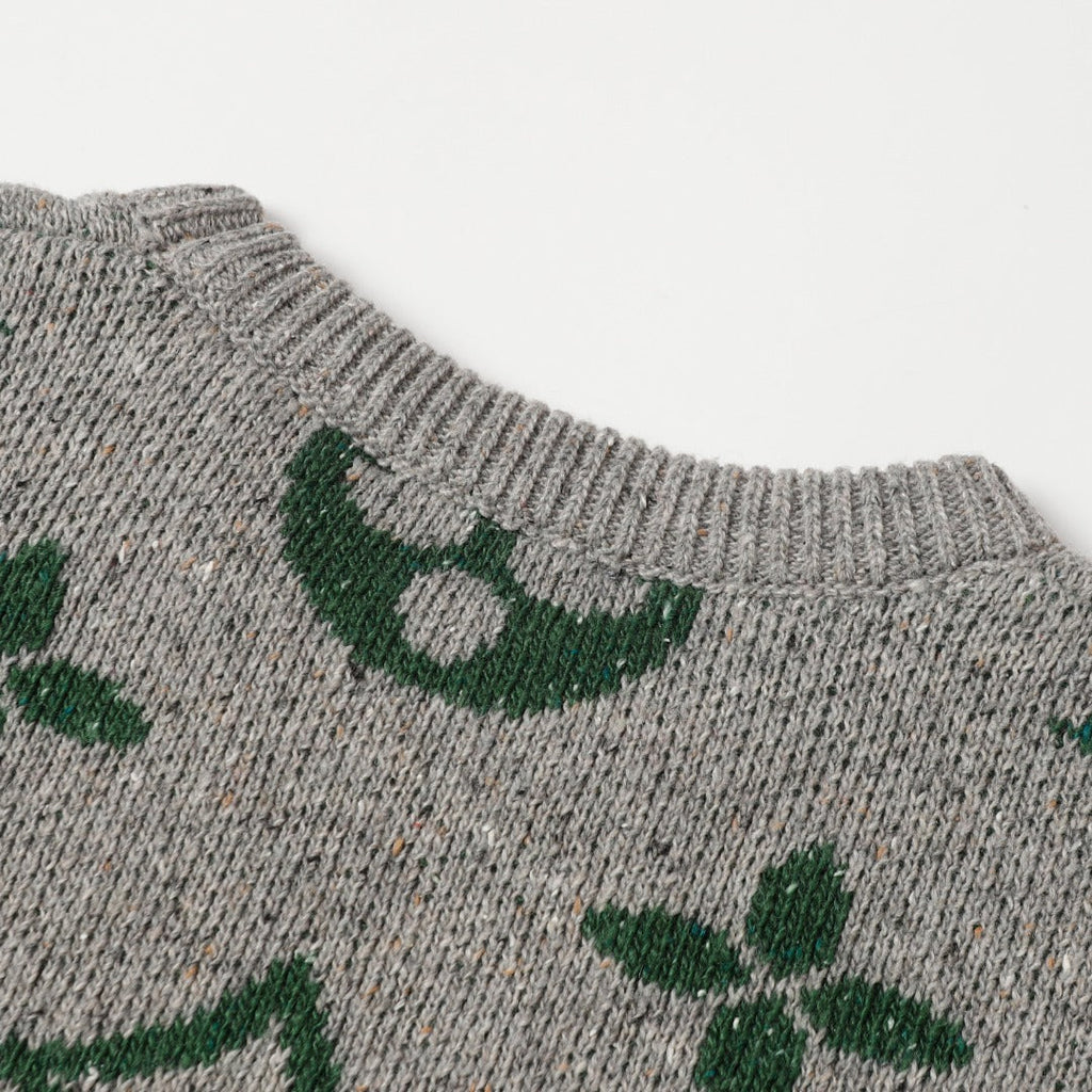 Retro atmosphere round neck autumn and winter loose and lazy feeling thick unisex sweater M833-Grey