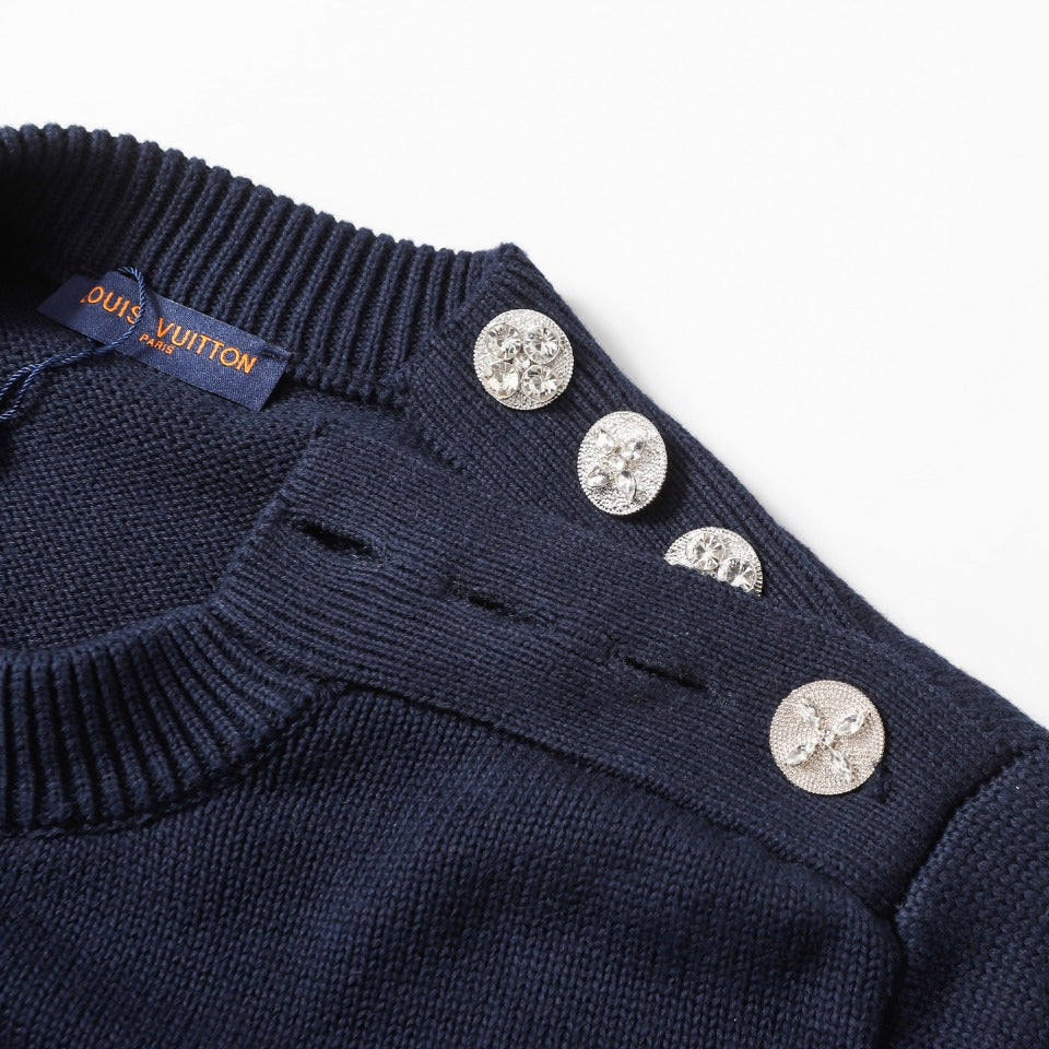 Retro atmosphere round neck autumn and winter loose and lazy feeling thick unisex sweater M803-Black