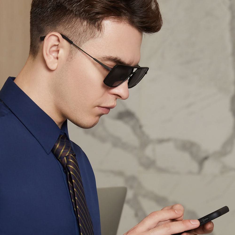 Dollger Titanium Frame Square Aviator Sunglasses