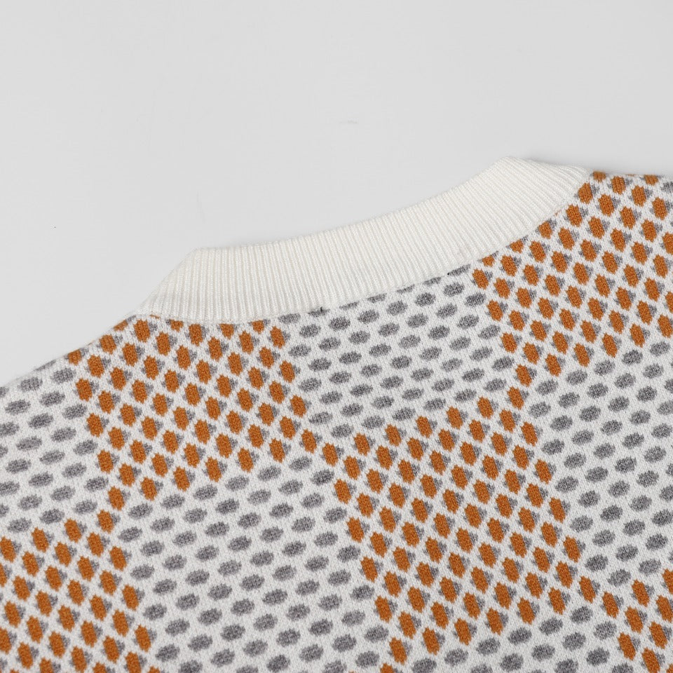 Retro atmosphere round neck autumn and winter loose and lazy feeling thick unisex sweater M802-Orange