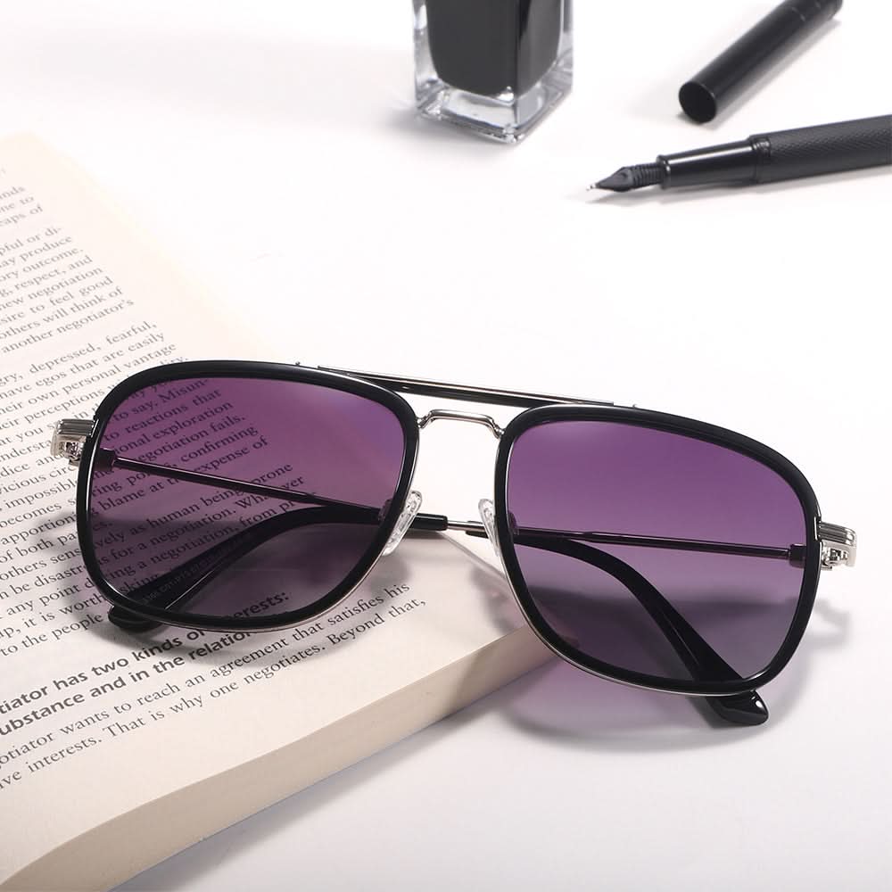 Dollger Square Aviator Black Sunglasses