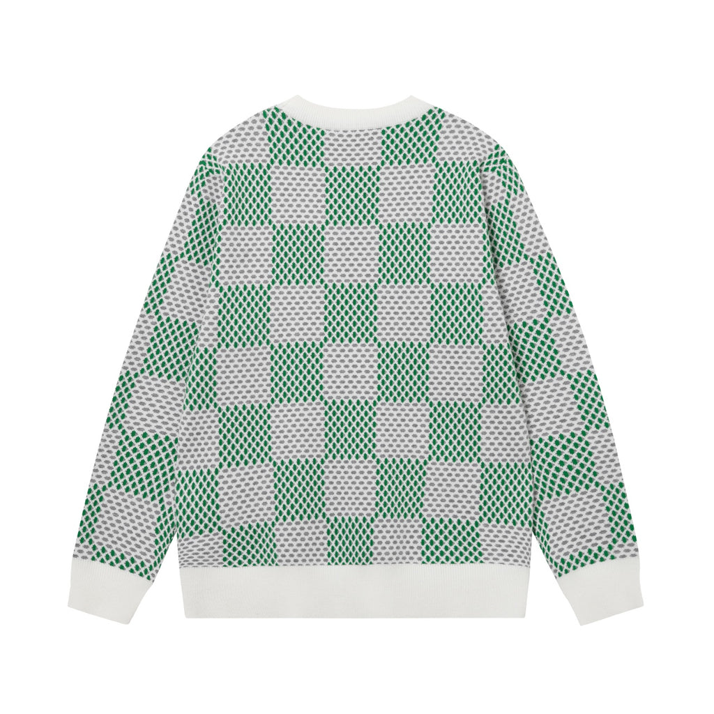 Retro atmosphere round neck autumn and winter loose and lazy feeling thick unisex sweater M801-Green