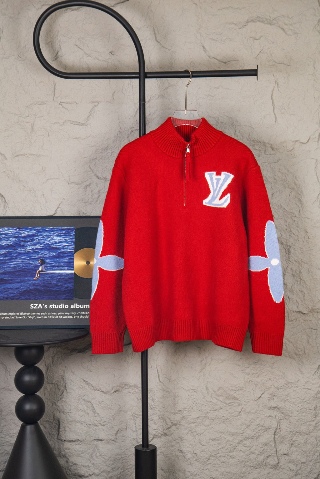 Retro atmosphere round neck autumn and winter loose and lazy feeling thick unisex sweater P205-Red