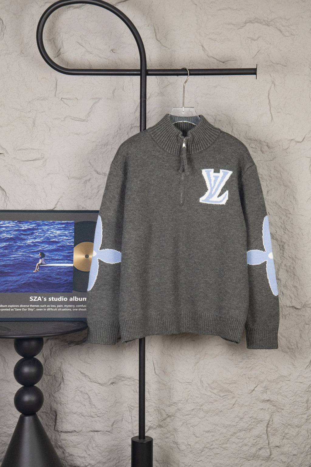 Retro atmosphere round neck autumn and winter loose and lazy feeling thick unisex sweater P205-Grey