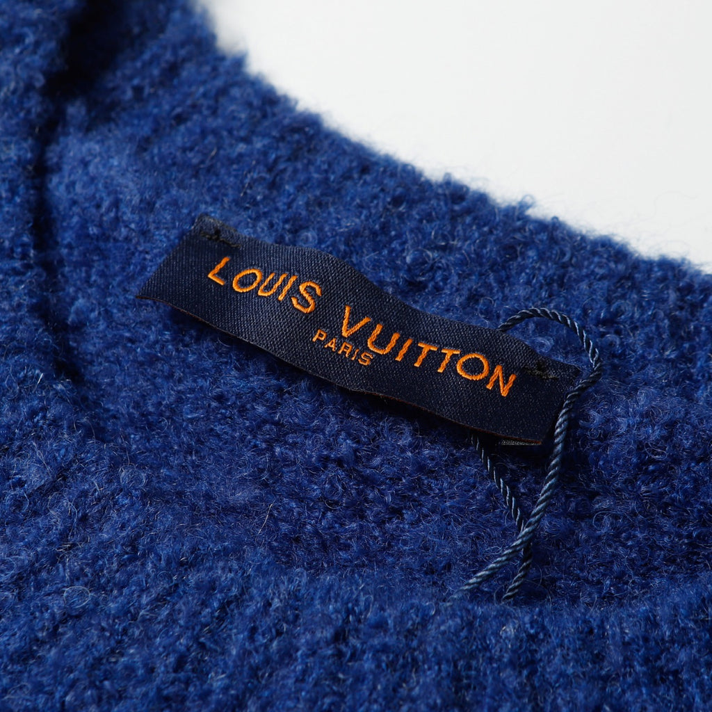 Retro atmosphere round neck autumn and winter loose and lazy feeling thick unisex sweater M812-Blue